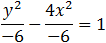 y^2/(-6)-(4x^2)/(-6)=1