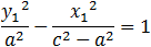 〖x_1〗^2/a^2 -〖y_1〗^2/((c^2-a^2 ) )=1